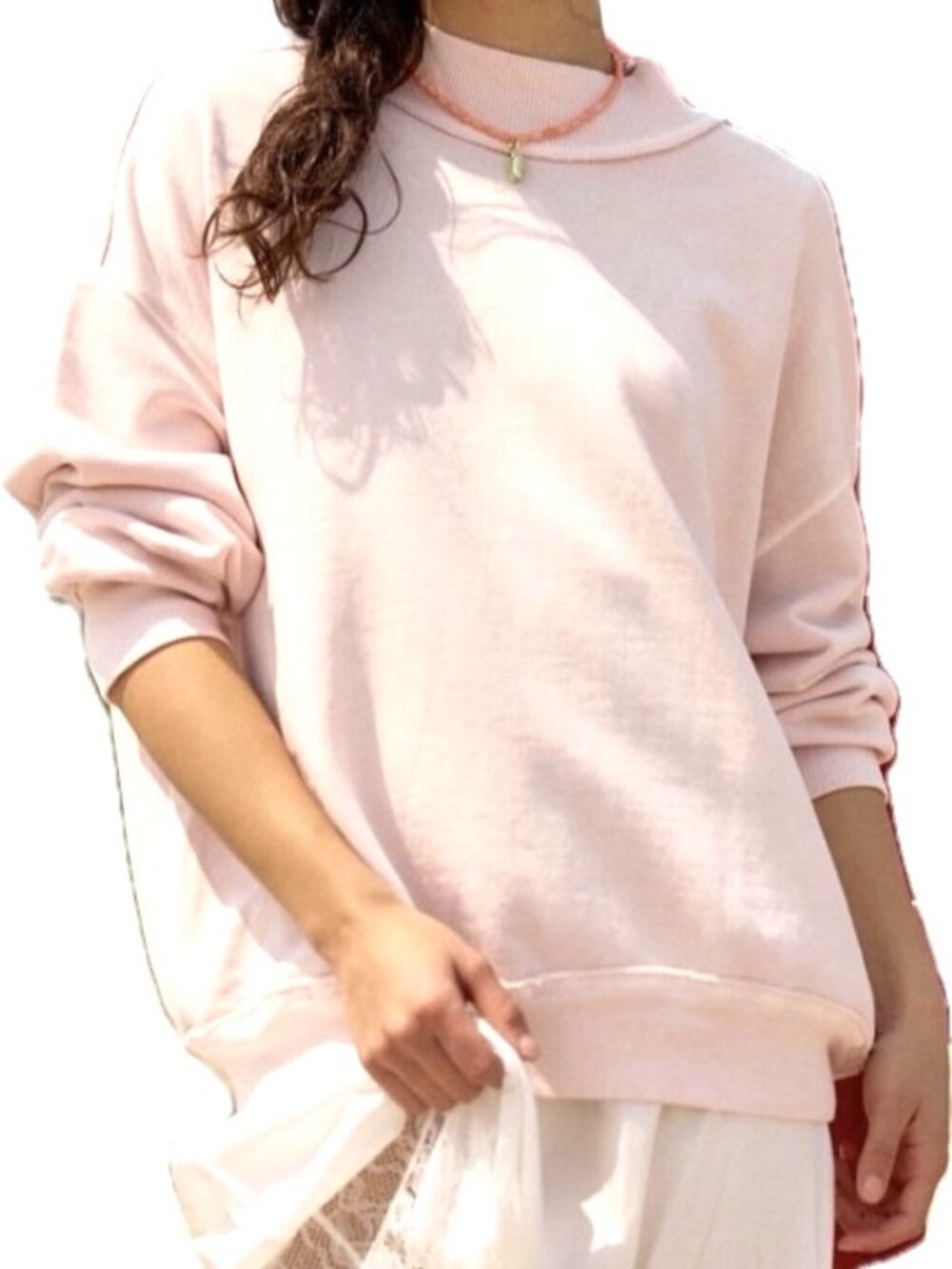 We The Free (Free People) Palm Springs Pullover In Mauve Chalk - Size Large NWT